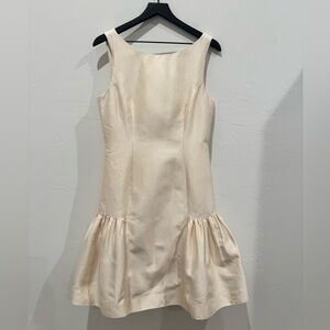 Milly of New York Cream Drop Waist Silk Dress Bridal size 8